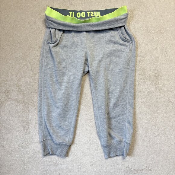 Nike Womens Size Small Dri Fit‎ Just Do It Capris 799099 063 Gray Training - Picture 1 of 11